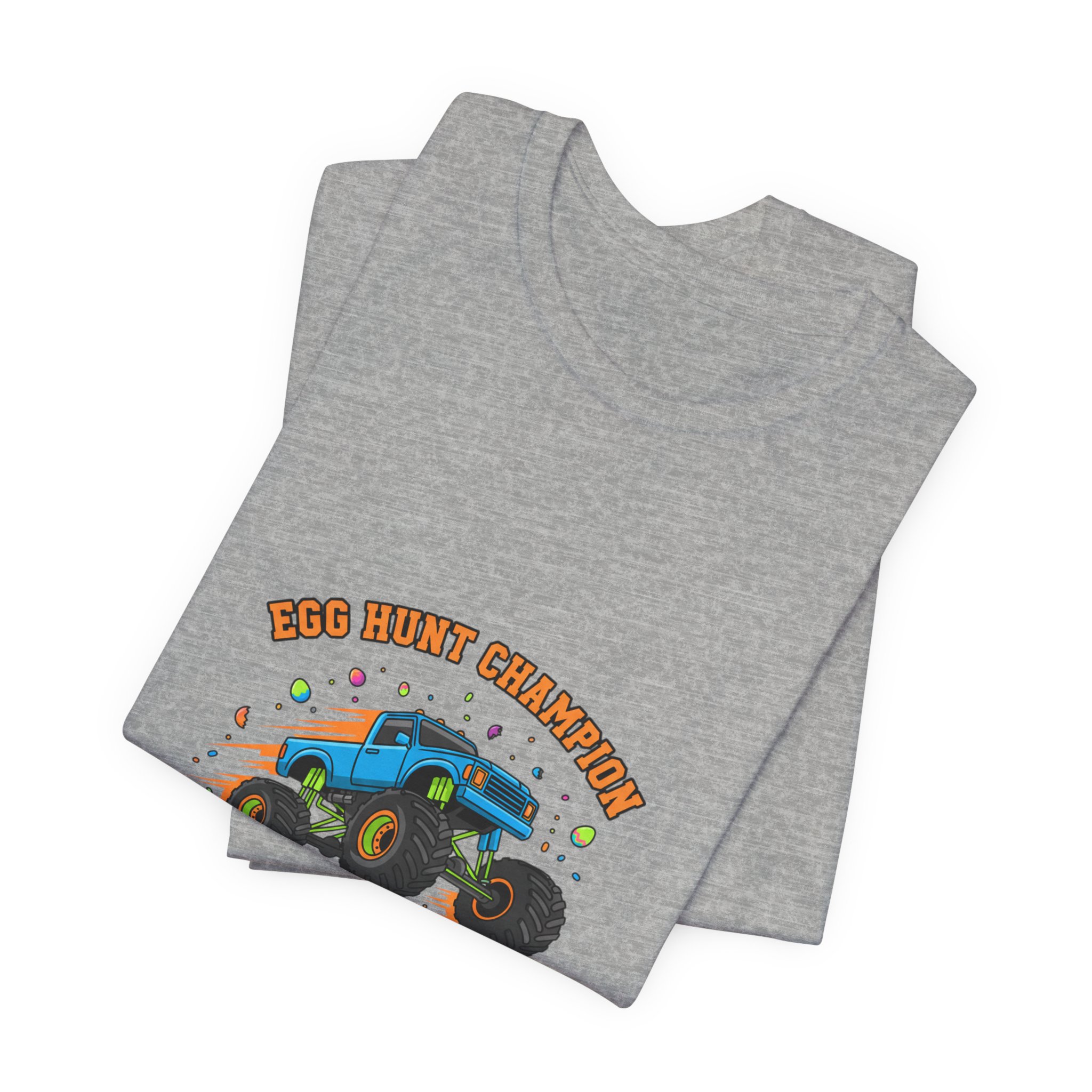 Monster Truck Over Egg Pile Tee | boys Easter shirt, egg hunter - Image 15