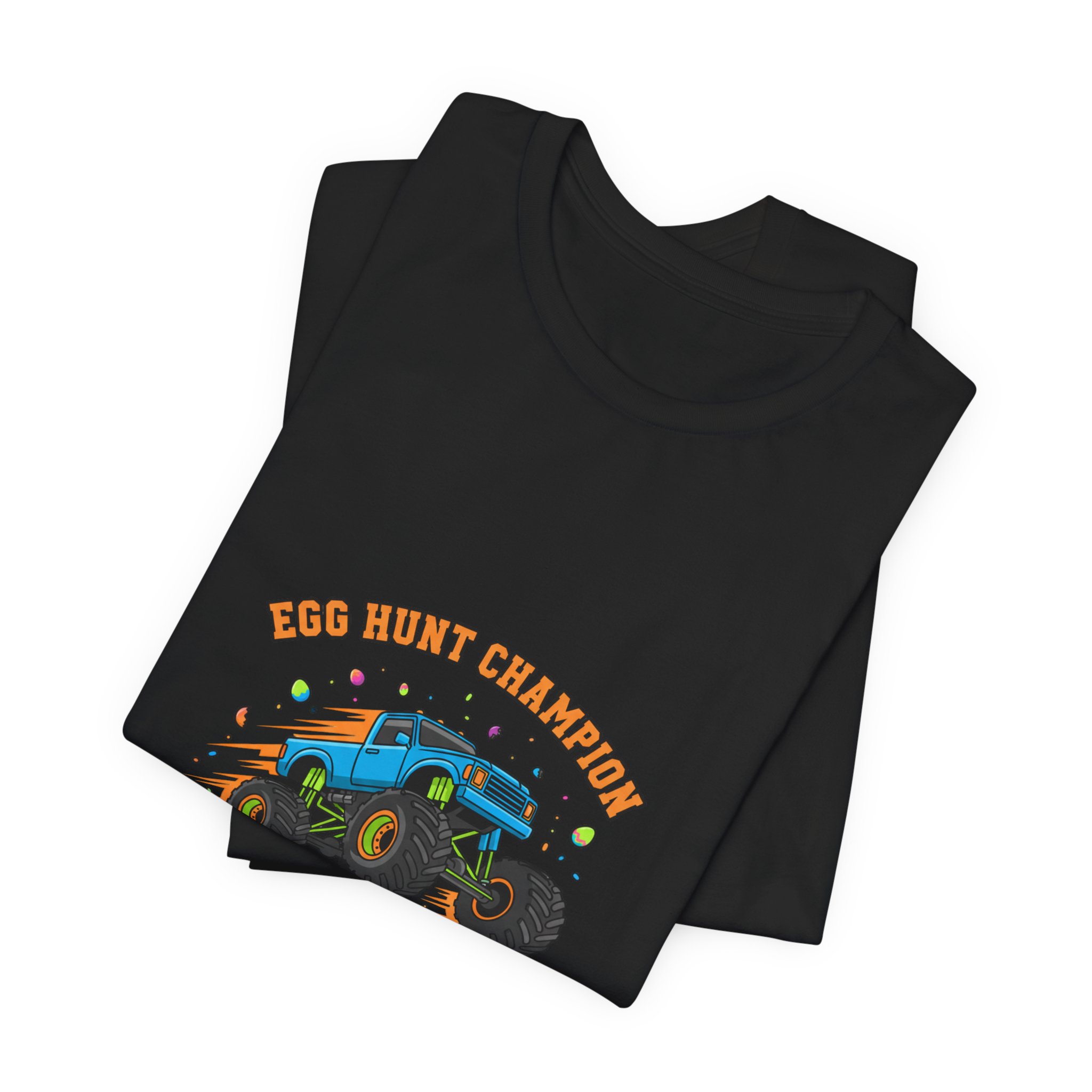 Monster Truck Over Egg Pile Tee | boys Easter shirt, egg hunter - Image 7