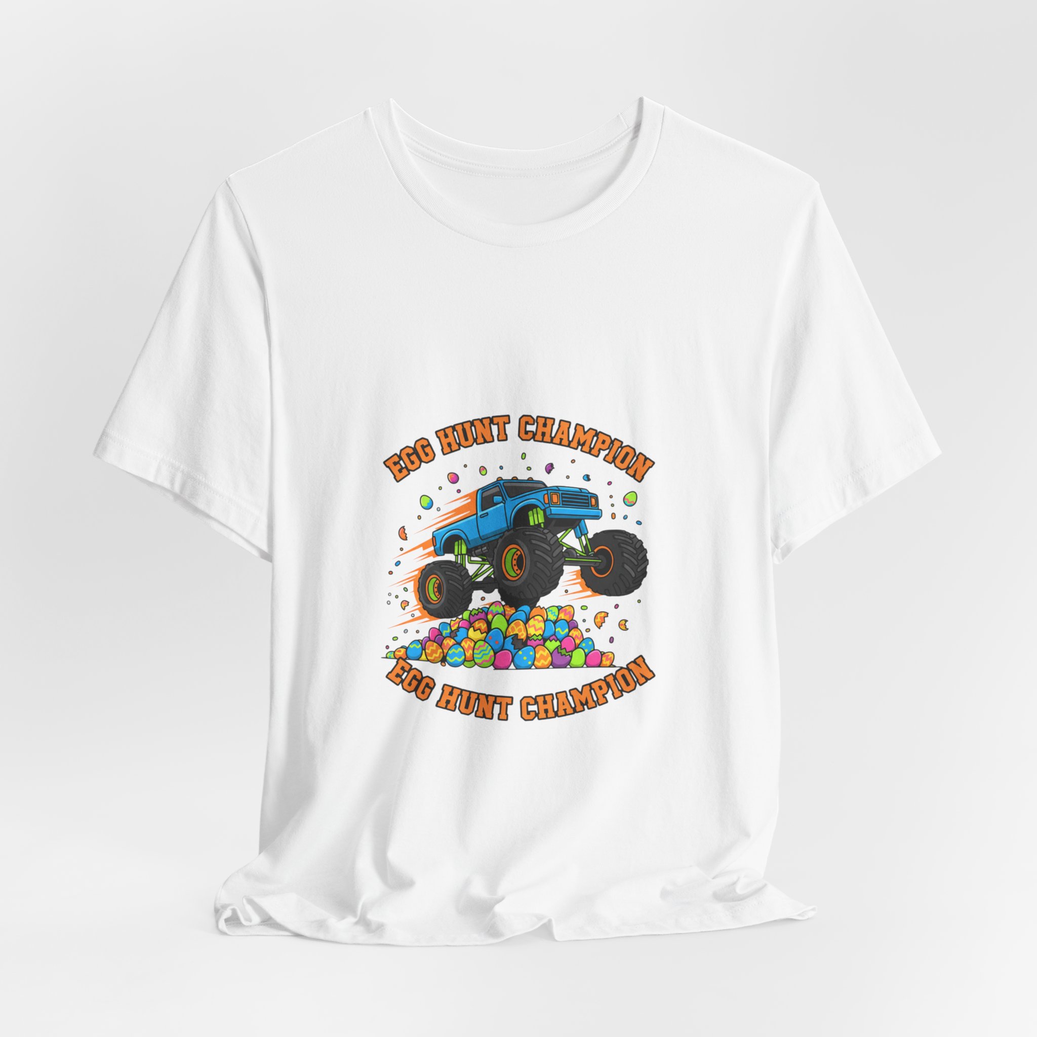 Monster Truck Over Egg Pile Tee | boys Easter shirt, egg hunter - Image 4
