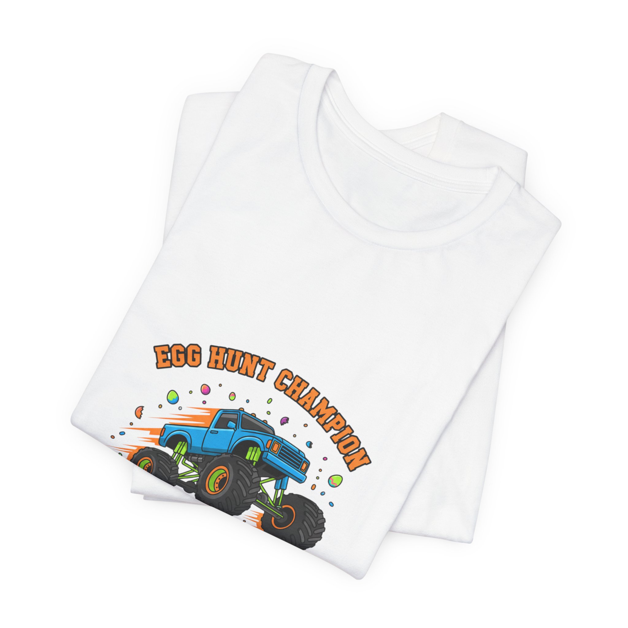 Monster Truck Over Egg Pile Tee | boys Easter shirt, egg hunter - Image 3